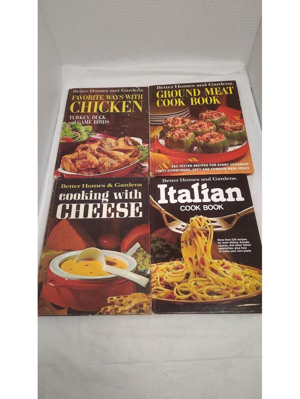 Vintage Better Homes Gardens Cookbook Lot 4 Italian Cheese Chicken Meat HC
